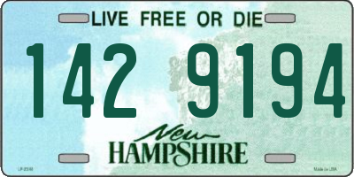 NH license plate 1429194