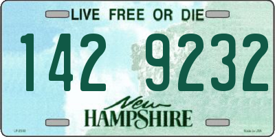 NH license plate 1429232