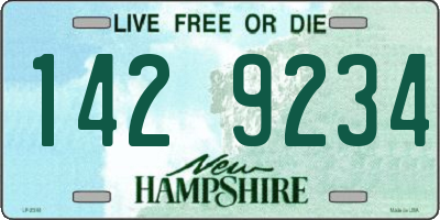 NH license plate 1429234