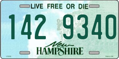 NH license plate 1429340