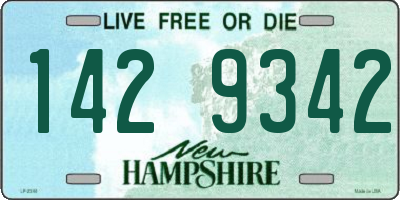 NH license plate 1429342