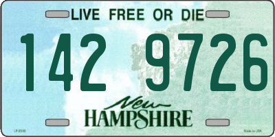 NH license plate 1429726