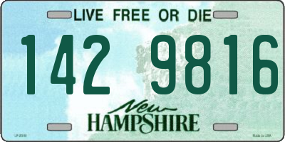 NH license plate 1429816