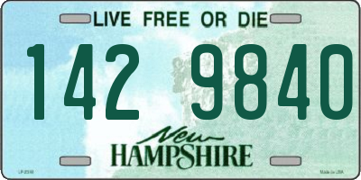 NH license plate 1429840