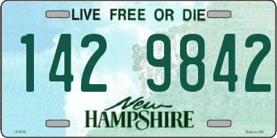 NH license plate 1429842