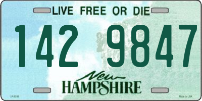 NH license plate 1429847