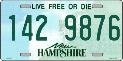 NH license plate 1429876