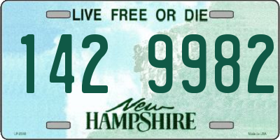 NH license plate 1429982