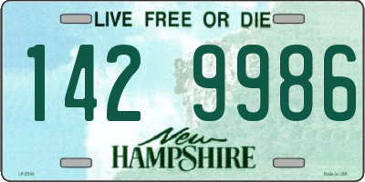 NH license plate 1429986