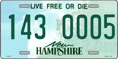 NH license plate 1430005