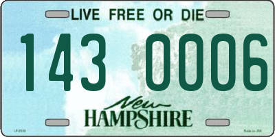 NH license plate 1430006