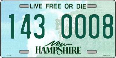 NH license plate 1430008