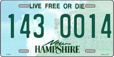 NH license plate 1430014