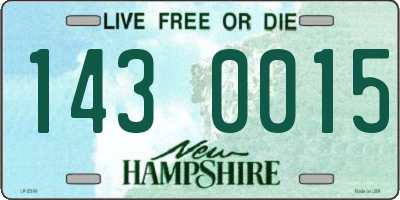 NH license plate 1430015