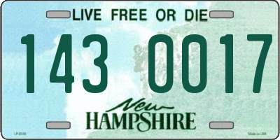 NH license plate 1430017