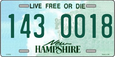 NH license plate 1430018