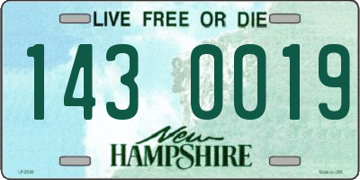 NH license plate 1430019