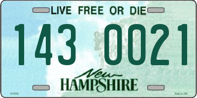 NH license plate 1430021