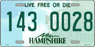 NH license plate 1430028