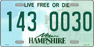 NH license plate 1430030