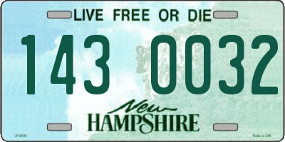 NH license plate 1430032