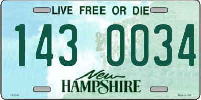 NH license plate 1430034