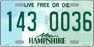 NH license plate 1430036