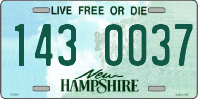 NH license plate 1430037