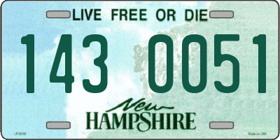 NH license plate 1430051