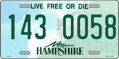 NH license plate 1430058