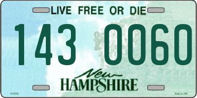 NH license plate 1430060