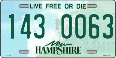 NH license plate 1430063