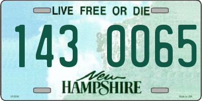 NH license plate 1430065
