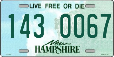 NH license plate 1430067