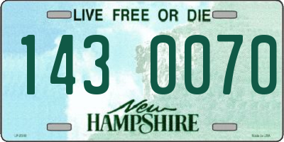 NH license plate 1430070