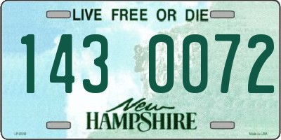 NH license plate 1430072