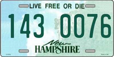 NH license plate 1430076