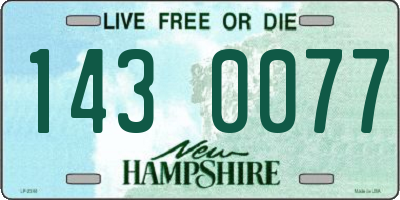 NH license plate 1430077