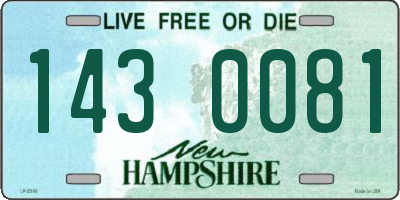 NH license plate 1430081