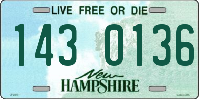 NH license plate 1430136
