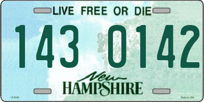 NH license plate 1430142