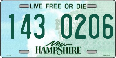 NH license plate 1430206