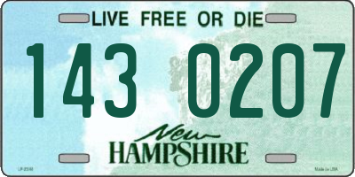 NH license plate 1430207