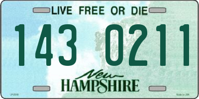 NH license plate 1430211