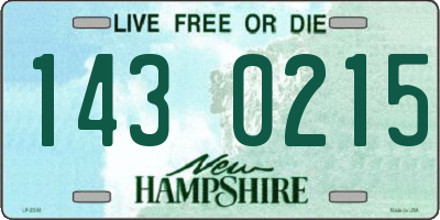 NH license plate 1430215