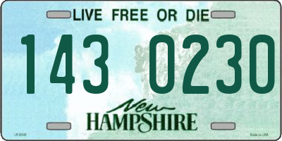 NH license plate 1430230