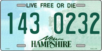 NH license plate 1430232