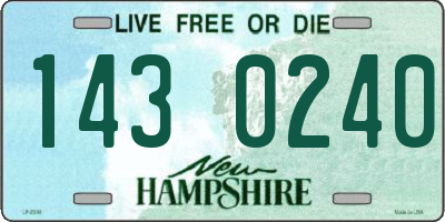 NH license plate 1430240