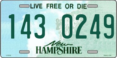 NH license plate 1430249