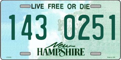 NH license plate 1430251